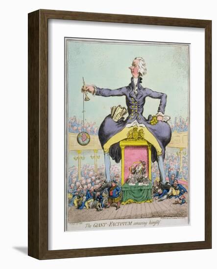 The Giant Factotum Amusing Himself, Published by Hannah Humphrey in 1797-James Gillray-Framed Giclee Print