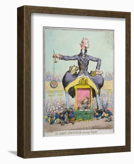 The Giant Factotum Amusing Himself, Published by Hannah Humphrey in 1797-James Gillray-Framed Giclee Print