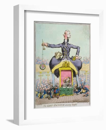 The Giant Factotum Amusing Himself, Published by Hannah Humphrey in 1797-James Gillray-Framed Giclee Print