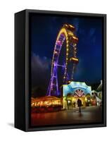 The Giant Ferris Wheel of Vienna at Night-George Oze-Framed Stretched Canvas