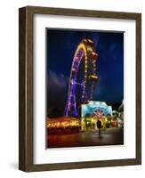 The Giant Ferris Wheel of Vienna at Night-George Oze-Framed Photographic Print