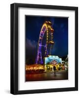 The Giant Ferris Wheel of Vienna at Night-George Oze-Framed Photographic Print