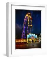 The Giant Ferris Wheel of Vienna at Night-George Oze-Framed Photographic Print