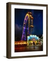 The Giant Ferris Wheel of Vienna at Night-George Oze-Framed Photographic Print
