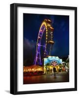 The Giant Ferris Wheel of Vienna at Night-George Oze-Framed Photographic Print