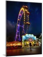 The Giant Ferris Wheel of Vienna at Night-George Oze-Mounted Photographic Print
