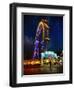 The Giant Ferris Wheel of Vienna at Night-George Oze-Framed Premium Photographic Print