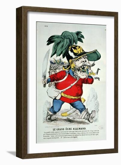 The Giant German Ogre, Caricature of Otto Von Bismarck-null-Framed Giclee Print