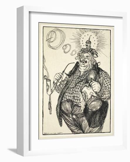 The Giant Michel and the Dwarf Wilhelm ('The Dwarf Thinks Himself Big Because He Can Spit a Long…-Edmund Joseph Sullivan-Framed Giclee Print