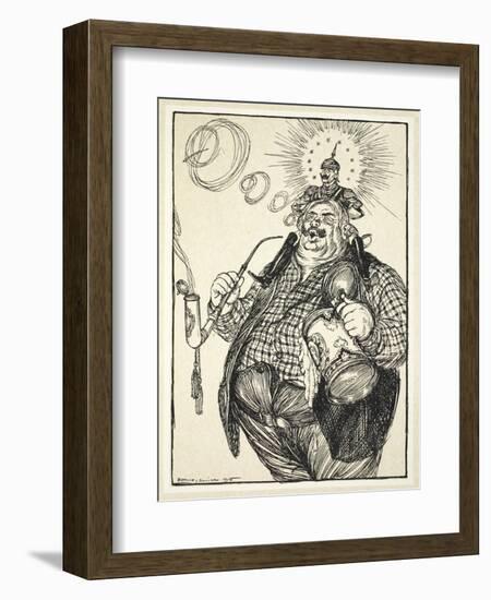 The Giant Michel and the Dwarf Wilhelm ('The Dwarf Thinks Himself Big Because He Can Spit a Long…-Edmund Joseph Sullivan-Framed Giclee Print