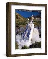 The Giant Statue Representing Mandarom Sect Founder Gilbert Bourdin-Str, Pool-Framed Photographic Print