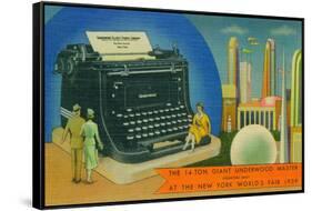 The Giant Underwood Master Typewriter and the New York World's Fair, 1939-null-Framed Stretched Canvas