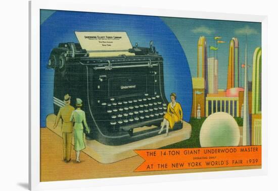 The Giant Underwood Master Typewriter and the New York World's Fair, 1939-null-Framed Giclee Print