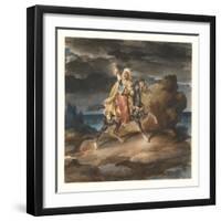 The Giaour (A Turkish Tale) C.1822–23 (W/C over Graphite)-Theodore Gericault-Framed Giclee Print