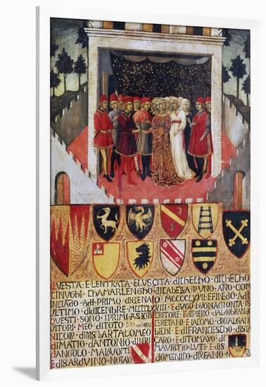 The Gift of the Ring, Wedding Scene Between Sienese Noble Families, 1473-Sano di Pietro Sano di Pietro-Framed Giclee Print