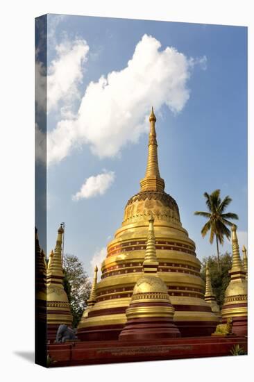 The Gilded Stupas of Wat In, Kengtung (Kyaingtong), Shan State, Myanmar (Burma), Asia-Lee Frost-Stretched Canvas
