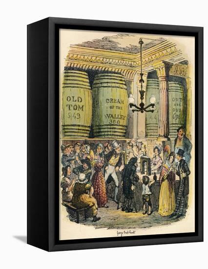 The Gin Palace, C1900-George Cruikshank-Framed Stretched Canvas