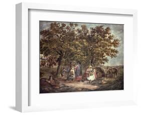 The Gipsies Tent, Engraved by Joseph Grozar-George Morland-Framed Giclee Print