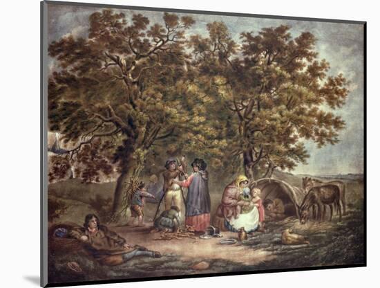 The Gipsies Tent, Engraved by Joseph Grozar-George Morland-Mounted Giclee Print