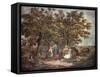 The Gipsies Tent, Engraved by Joseph Grozar-George Morland-Framed Stretched Canvas