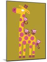 The Giraffe and the Monkeys-Nathalie Choux-Mounted Art Print