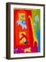 The giraffe came to say hello, 1997, (oil on linen)-Cristina Rodriguez-Framed Giclee Print