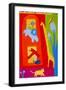 The giraffe came to say hello, 1997, (oil on linen)-Cristina Rodriguez-Framed Giclee Print