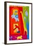 The giraffe came to say hello, 1997, (oil on linen)-Cristina Rodriguez-Framed Giclee Print