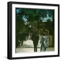 The Giraffe in the Jardin D'Acclimation, Paris (XVIth Arrondissement), Circa 1895-Leon, Levy et Fils-Framed Photographic Print