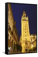 The Giralda at Night, UNESCO World Heritage Site, Seville, Andalucia, Spain, Europe-Stuart Black-Framed Stretched Canvas