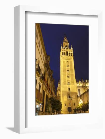 The Giralda at Night, UNESCO World Heritage Site, Seville, Andalucia, Spain, Europe-Stuart Black-Framed Photographic Print