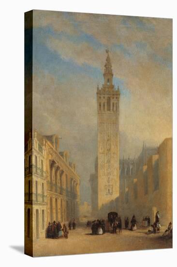 The Giralda Seen from Calle Placentines-José Domínguez Bécquer-Stretched Canvas