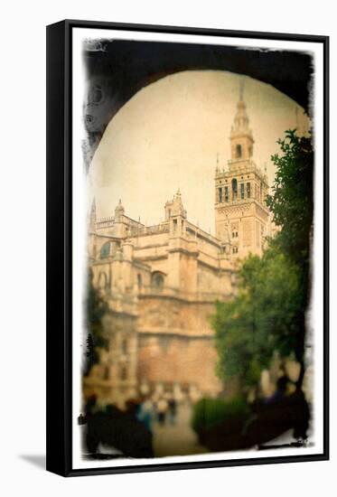 The Giralda Tower as Seen from Patio De Banderas Square, Seville, Spain-Felipe Rodriguez-Framed Stretched Canvas