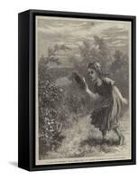 The Girl and Butterfly-null-Framed Stretched Canvas
