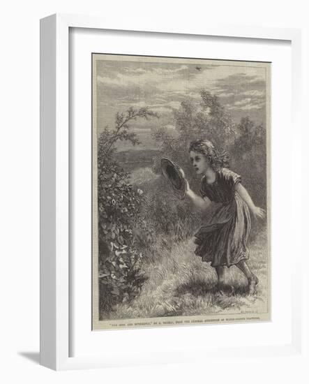 The Girl and Butterfly-null-Framed Giclee Print