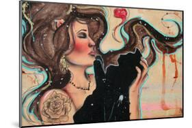The Girl and the Kitty II-Vicky Filiault-Mounted Art Print