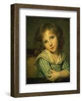 The Girl at the Table-Jean-Baptiste Greuze-Framed Giclee Print