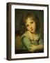 The Girl at the Table-Jean-Baptiste Greuze-Framed Giclee Print