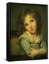 The Girl at the Table-Jean-Baptiste Greuze-Framed Stretched Canvas