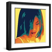 The Girl from Okinawa (yellow)-Javier Palacios-Framed Art Print