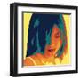 The Girl from Okinawa (yellow)-Javier Palacios-Framed Art Print