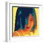 The Girl from Okinawa (yellow)-Javier Palacios-Framed Art Print