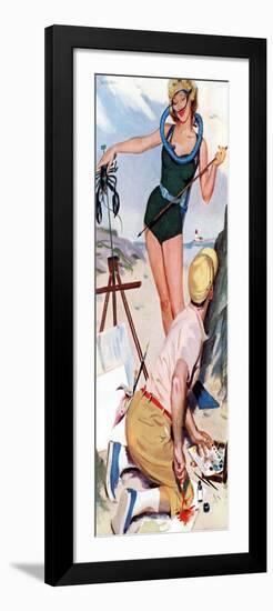 The Girl From the Ocean Floor  - Saturday Evening Post "Leading Ladies", December 18, 1954 pg.24-Lynn Buckham-Framed Giclee Print