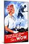 The Girl He Left Behind Is Still Behind Him She's A Wow Woman Ordnance Worker-War War Department-Mounted Art Print