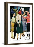 The Girl He Remembered - Saturday Evening Post "Men at the Top", June 15, 1957 pg.26-Lynn Buckham-Framed Giclee Print