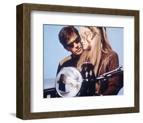 The Girl on a Motorcycle-null-Framed Photo