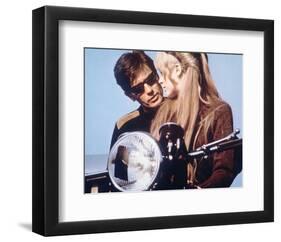 The Girl on a Motorcycle-null-Framed Photo