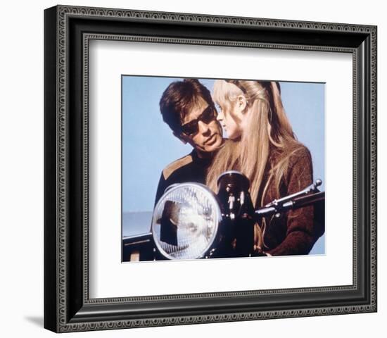 The Girl on a Motorcycle-null-Framed Photo