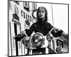 The Girl on a Motorcycle-null-Mounted Photo