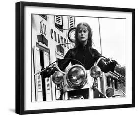 The Girl on a Motorcycle-null-Framed Photo